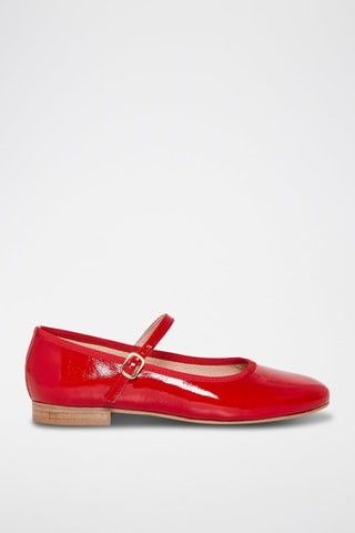 Babies en cuir verni Agathe - Rouge