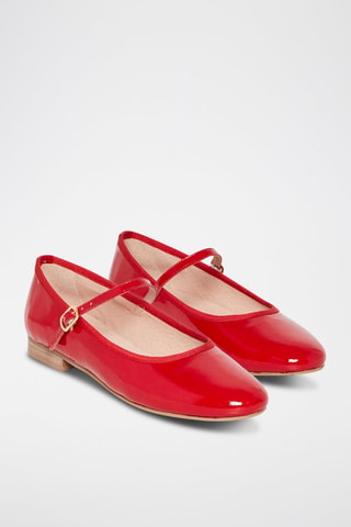 Babies en cuir verni Agathe - Rouge