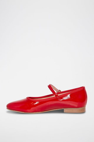 Babies en cuir verni Agathe - Rouge
