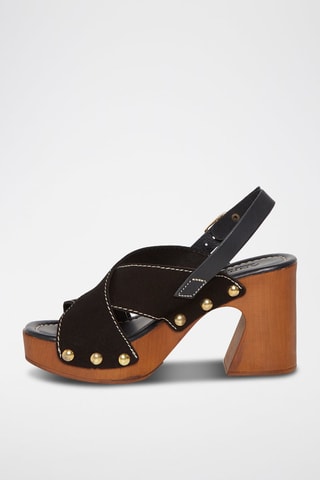 Sandales à talons en cuir Tera - Noir