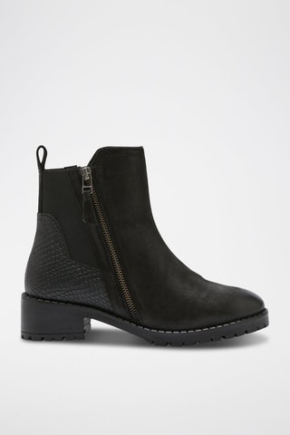 Boots en cuir Mounia - Noir
