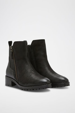 Boots en cuir Mounia - Noir