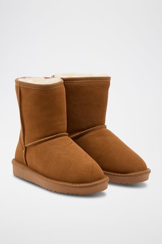Bottines fourrées en nubuck Snowball - Camel