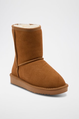 Bottines fourrées en nubuck Snowball - Camel