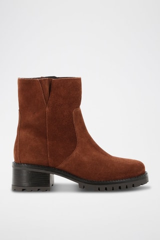 Bottines en croûte de cuir nubuck Lacca - Camel