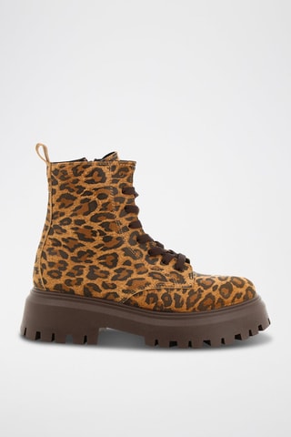 Bottines en croûte de cuir Loupi - Marron