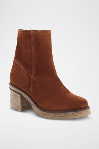 Bottines en croûte de cuir nubuck Galen - Camel
