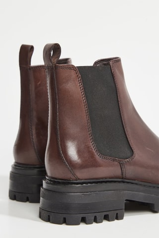Bottines Chelsea en cuir Valerie - Marron et noir