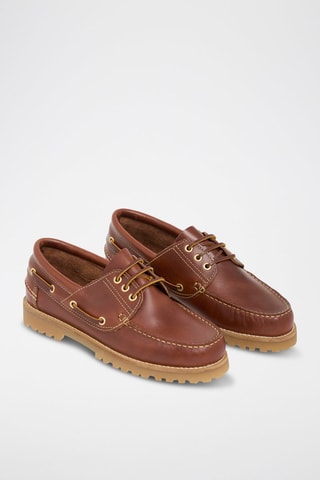Chaussures bateau en cuir Peter - Marron