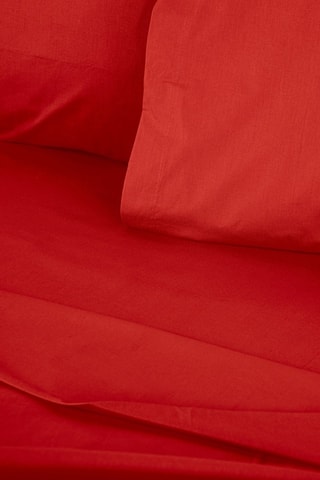 Drap-housse en coton renforcé 145 fils/cm² Tonne Orage - Rouge