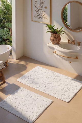 2 tapis de bain Elena - Ecru