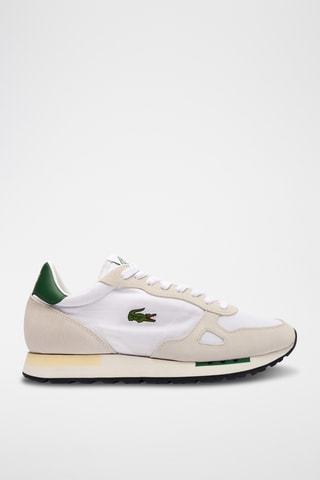 Baskets en cuir et nubuck Partner 70S  - Blanc et vert foncé