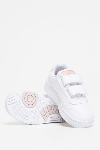 Baskets T-clip - Blanc et rose poudré