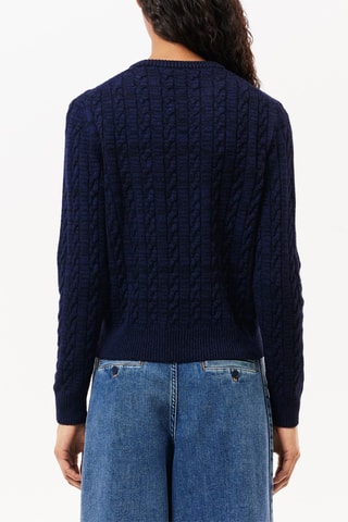 Jersey de lana y algodón orgánico - Azul marino