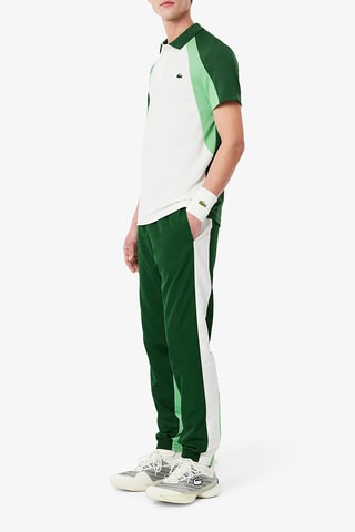 Pantalón regular fit de tenis - Verde oscuro y blanco