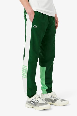 Pantalón regular fit de tenis - Verde oscuro y blanco