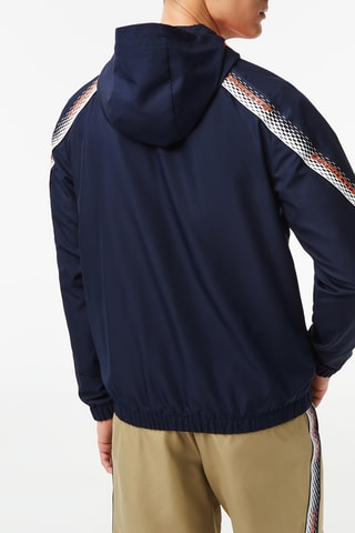 Chaqueta de capucha regular fit Lacoste Tennis - Azul marino y naranja