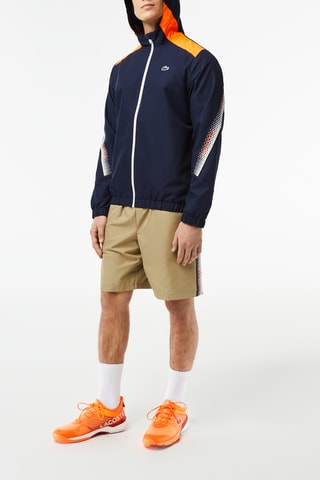 Chaqueta de capucha regular fit Lacoste Tennis - Azul marino y naranja
