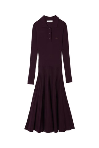 Vestido jersey de lana - Marrón