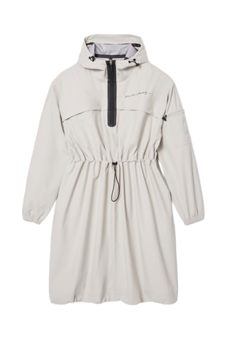 Vestido evasé con capucha - Crudo