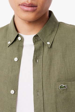 Chemise en lin regular fit - Kaki