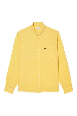 Chemise en lin regular fit - Jaune