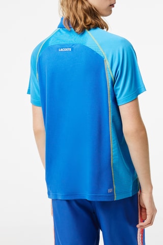 Polo regular fit ultra-dry Lacoste Tennis - Azul y amarillo