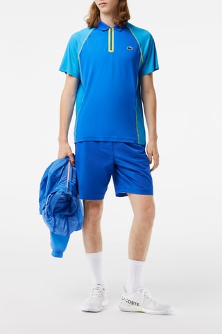 Polo regular fit ultra-dry Lacoste Tennis - Azul y amarillo