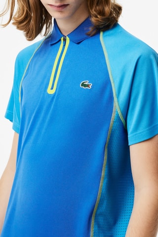 Polo regular fit ultra-dry Lacoste Tennis - Azul y amarillo