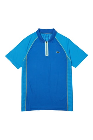 Polo regular fit ultra-dry Lacoste Tennis - Azul y amarillo