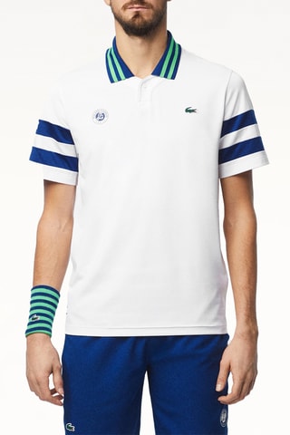 Polo slim fit Lacoste x Daniil Medvedev - Blanco y azul marino