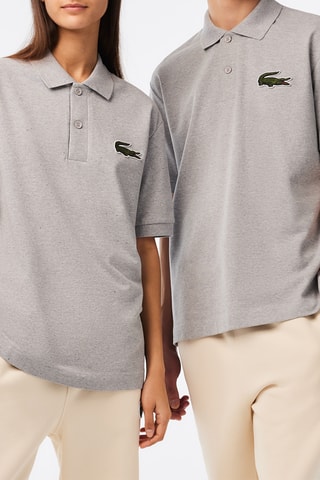 Polo loose fit - Gris clair chiné