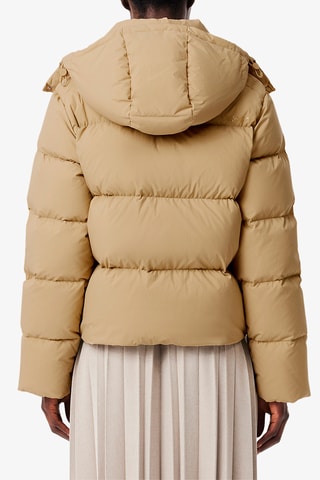 Chaqueta acolchada con capucha relaxed fit - Beige