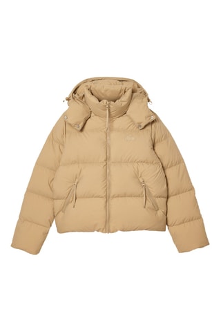 Chaqueta acolchada con capucha relaxed fit - Beige
