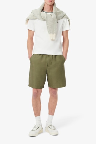 Short en lin regular fit - Kaki