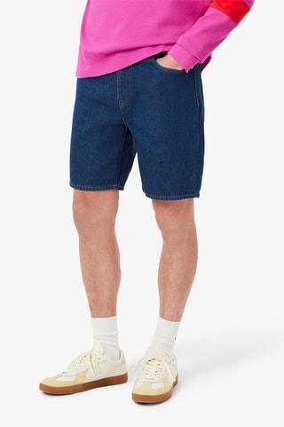 Bermuda en jean straight fit - Bleu foncé