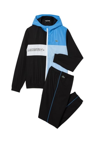Chaqueta con capucha y pantalón de chándal - Negro