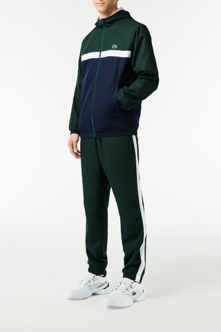 Chaqueta con capucha y pantalón de tenis regular fit ­- Verde y azul marino