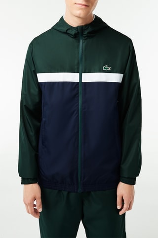 Chaqueta con capucha y pantalón de tenis regular fit ­- Verde y azul marino