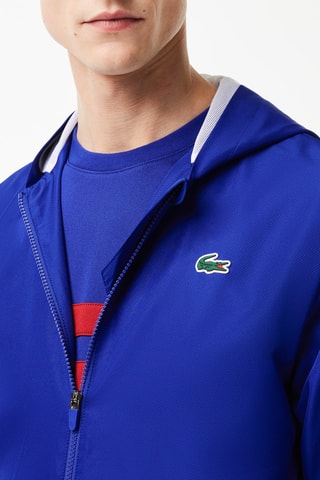 Chaqueta con capucha y pantalón de deporte regular fit de tenis - Azul y rojo