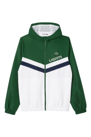 Chaqueta con capucha y pantalón de tenis regular fit ­- Verde oscuro y blanco