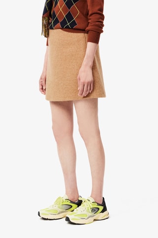 Falda recta de lana virgen - Beige