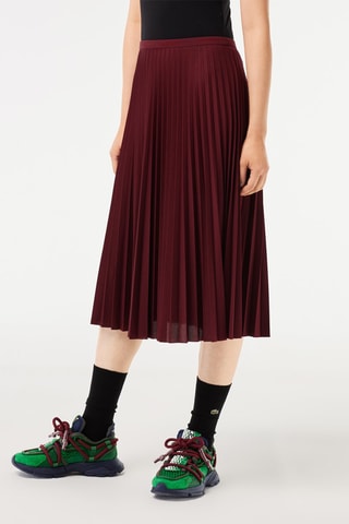 Falda midi plisada - Burdeos