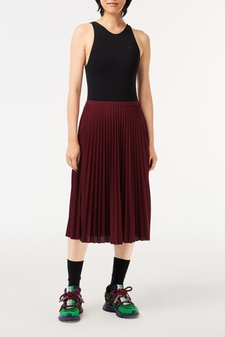 Falda midi plisada - Burdeos