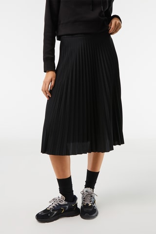 Falda plisada de talle alto - Negro