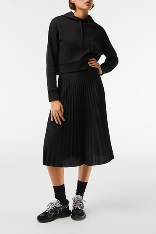 Falda plisada de talle alto - Negro