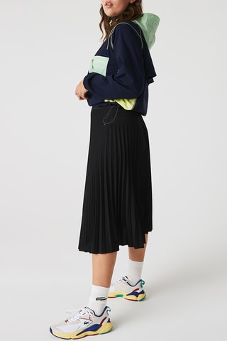 Falda plisada de talle alto - Negro