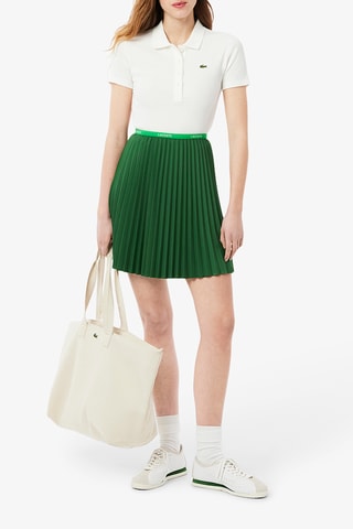 Falda plisada de talle alto - Verde