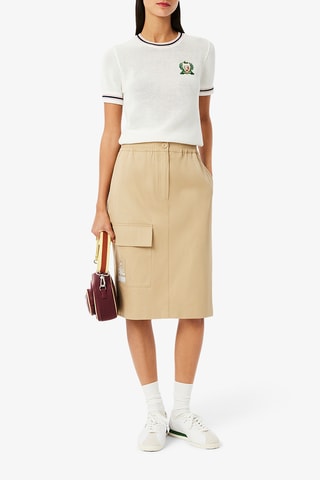 Falda midi straight fit - Beige