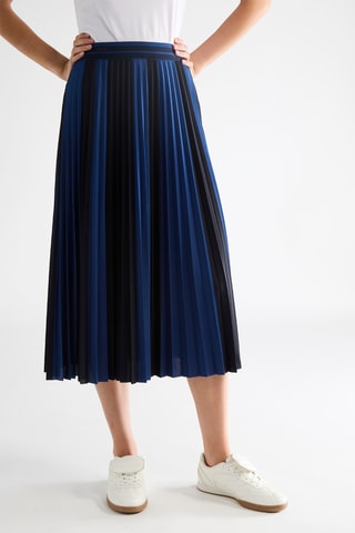 Falda larga plisada - Azul marino